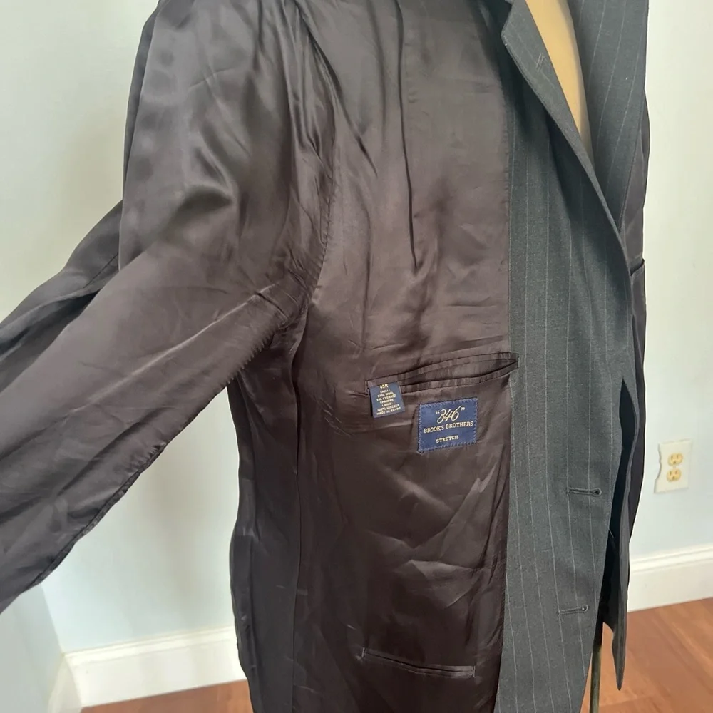 Brooks‎ Brothers 346 Blazer Mens 45R Gray Wool Blend Suit Jacket Coat Set